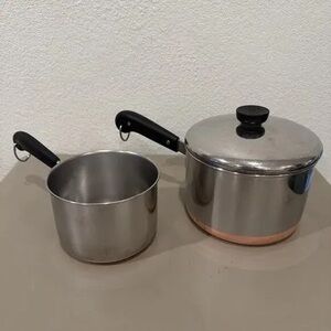 Stainless Steel Cookware Set with Black Handles